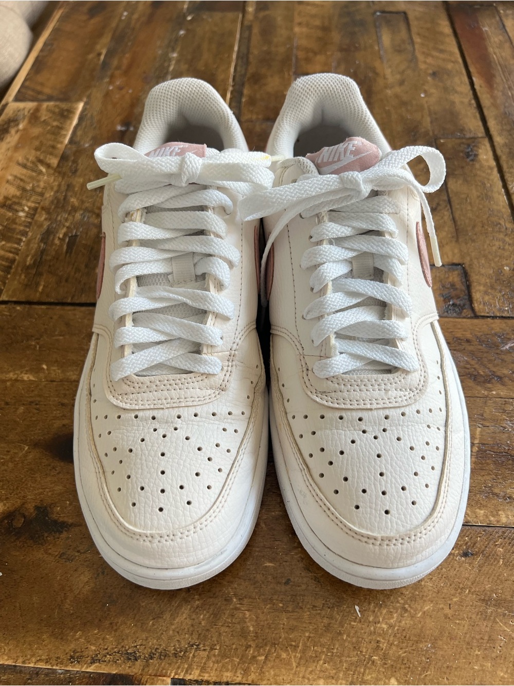 Nike White and Light Pink Women's Sneaker